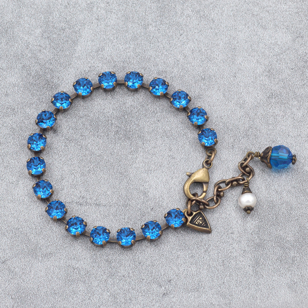 Slender Capri Blue Crystal Bracelet