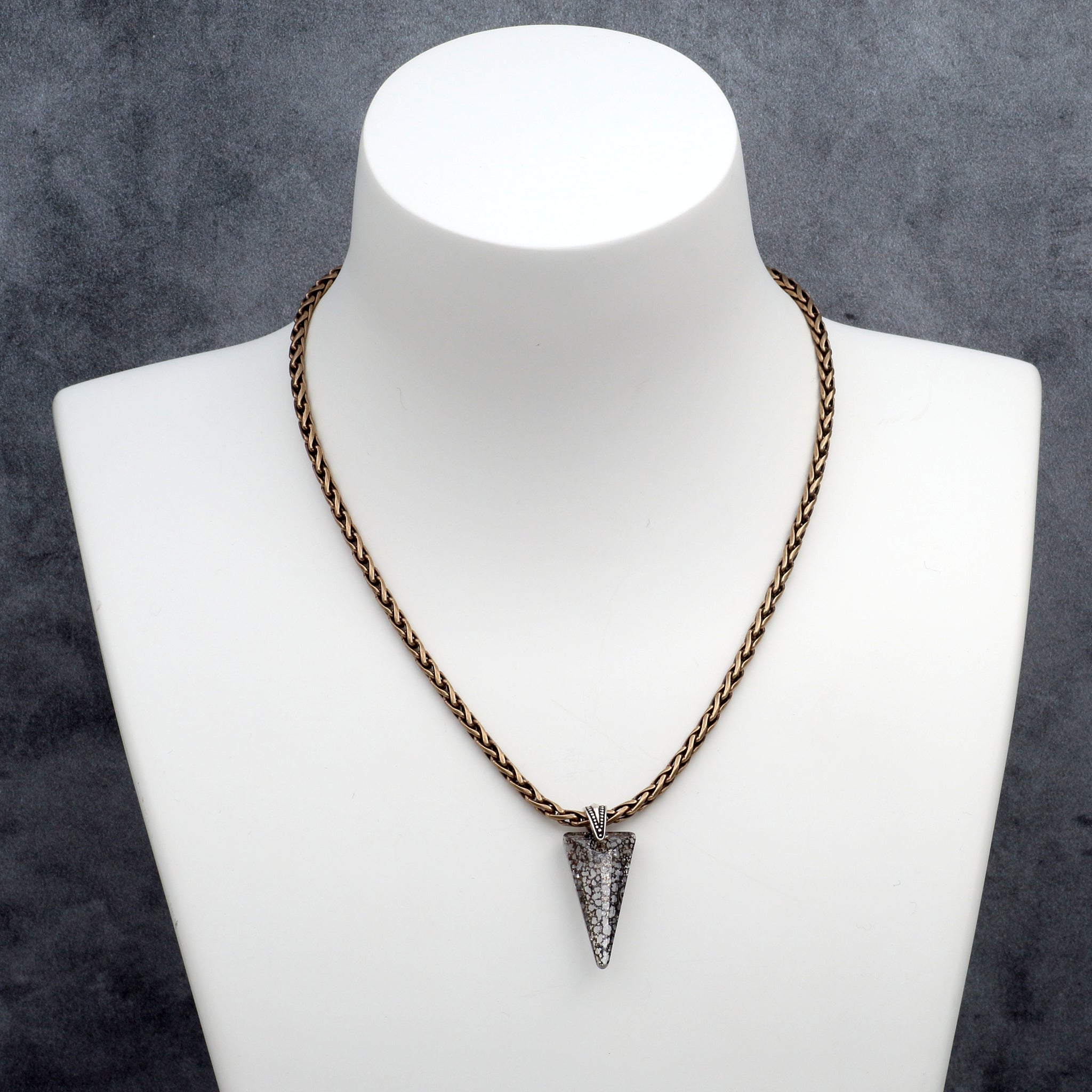 Lacy Black Crystal Spike Pendant Necklace