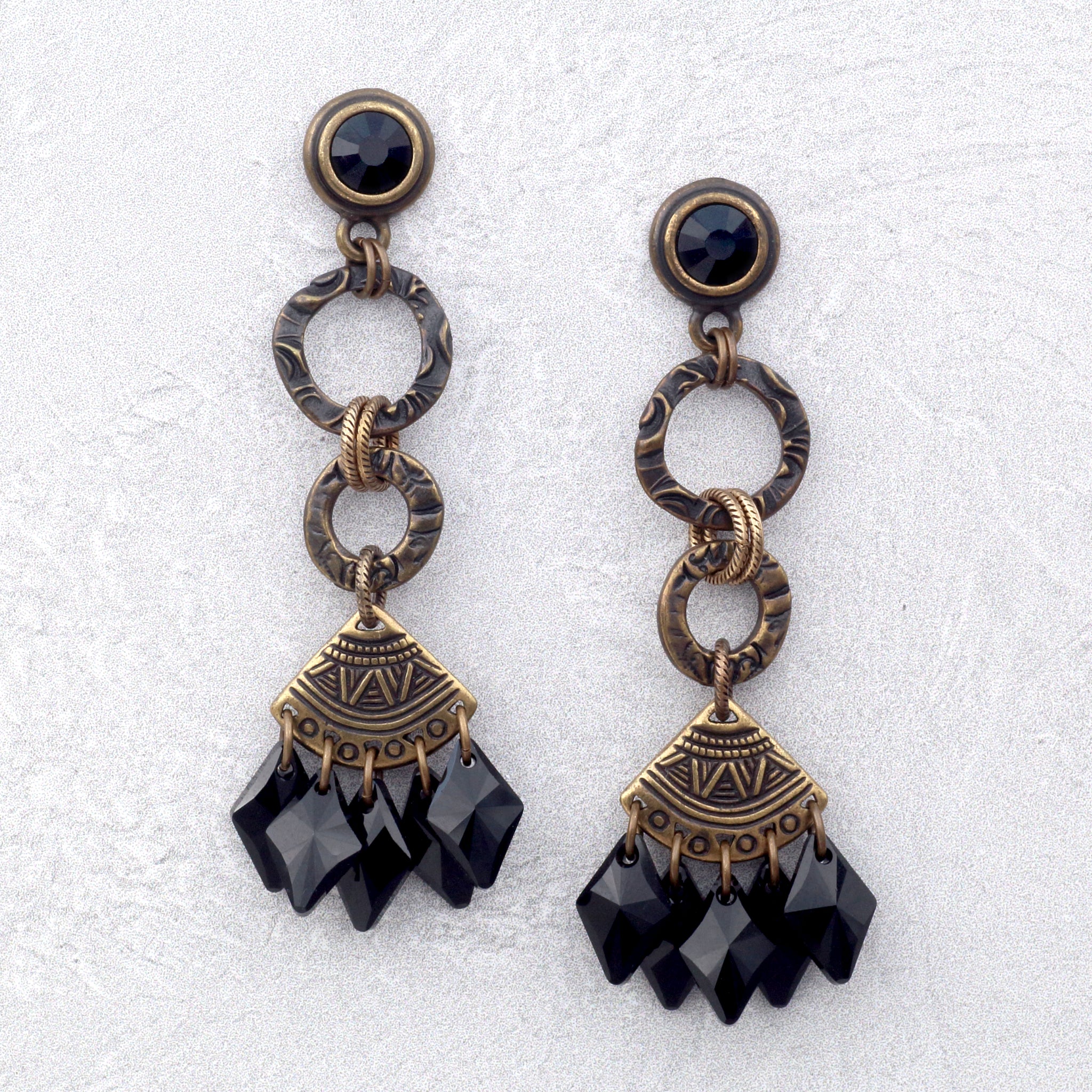 Bohemian Inspired Noir Drop Earrings