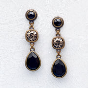 Jet Black with Rose Gold Leopard Earrings