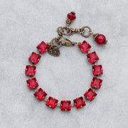 Crimson Red Crystal Bracelet