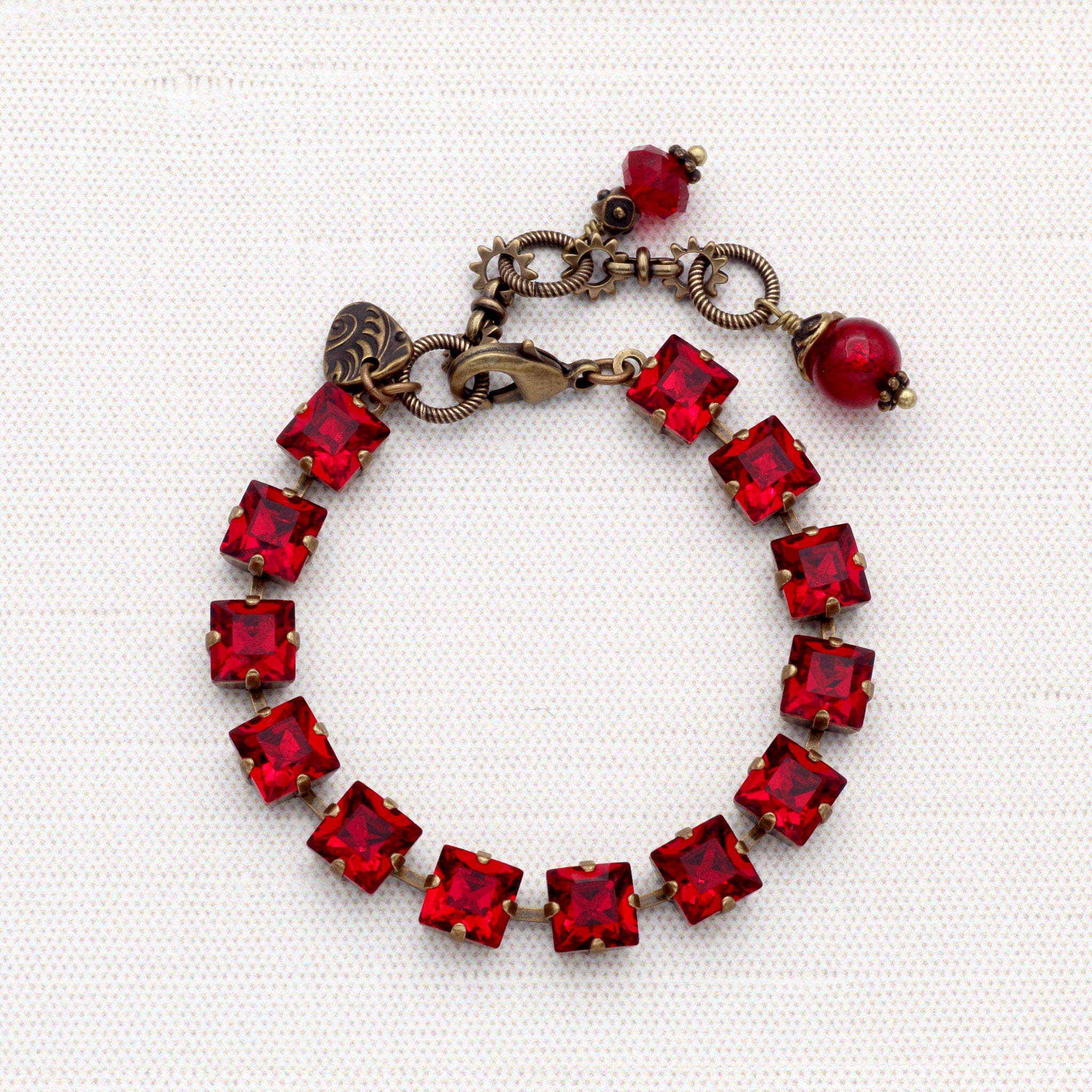 Crimson Red Crystal Bracelet